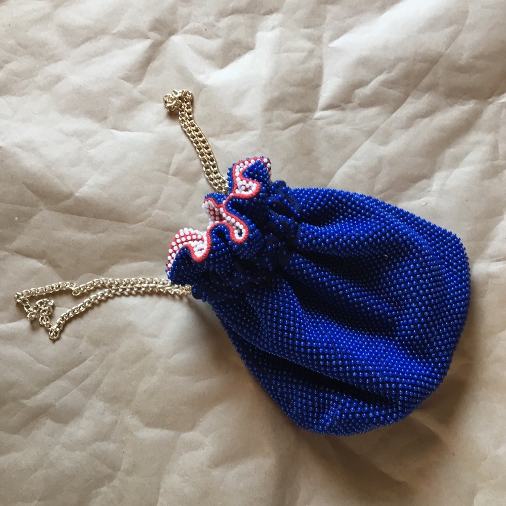 Vintage| reversible handbag// intricate beading//